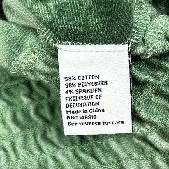 NEW Nine West Tie Dye Green Pullover Smocked Hem Sweatshirt Women’s Medium - Picture 8 of 10
